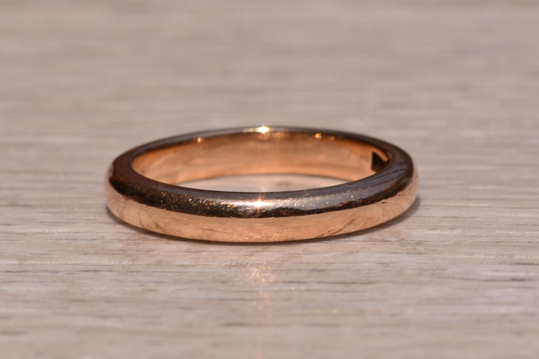 The Hoppin Road: Antique Signed Rose Gold Donut Ring - Image 4