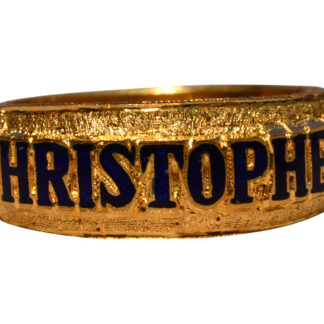 The Christopher:  Signed 90% Pure Gold Hand Enameled Christopher Ring