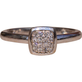 The Hull Drive: Cushion Shaped Diamond Cluster Engagement Ring in White Gold
