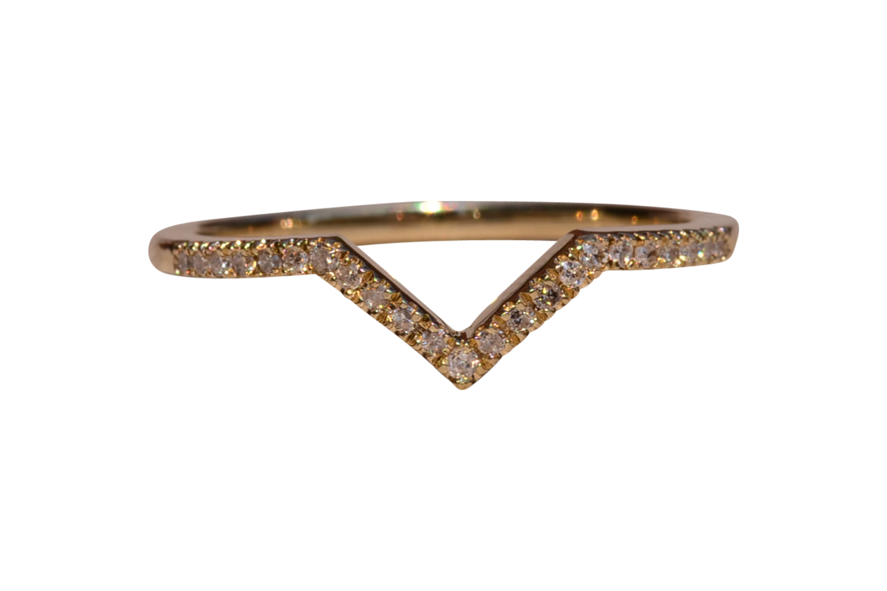 The Edison Street: Yellow Gold Diamond Chevron Band