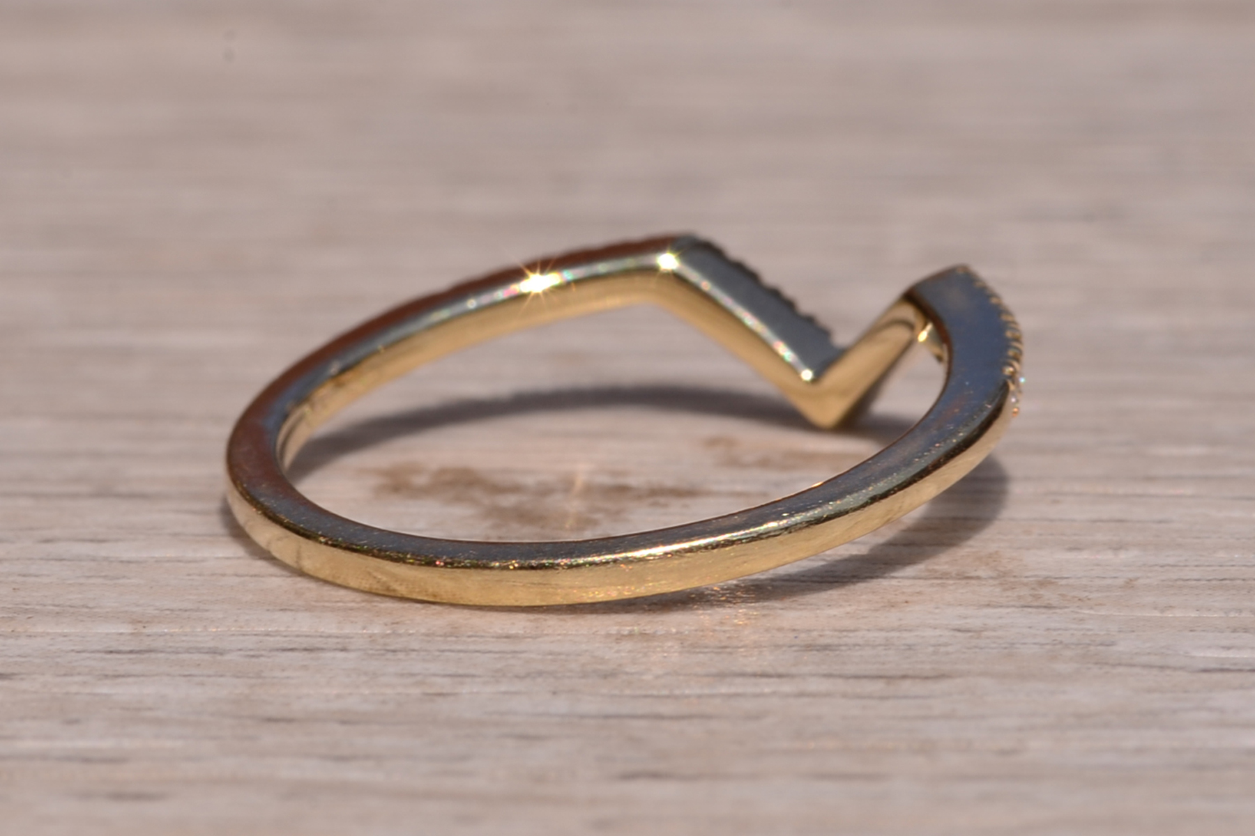 The Edison Street: Yellow Gold Diamond Chevron Band - Image 5