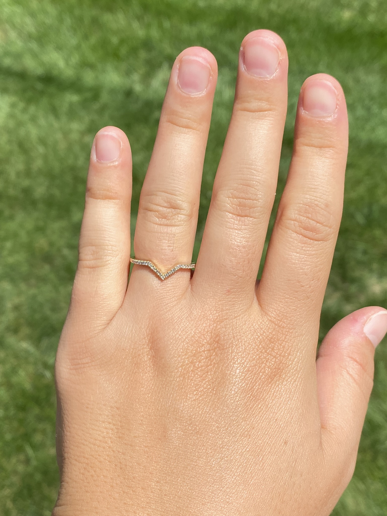 The Edison Street: Yellow Gold Diamond Chevron Band - Image 8