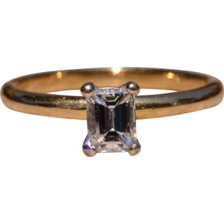 The Penn Drive:  Solitaire Engagement Ring with Natural Emerald Cut Diamond