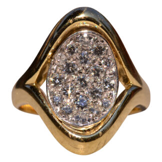 The Tyler Road: Mid Century Modern Two Tone Diamond Ring