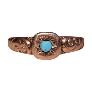 The Dearborn Place: Childs Rose Gold Victorian Ring with Turquoise
