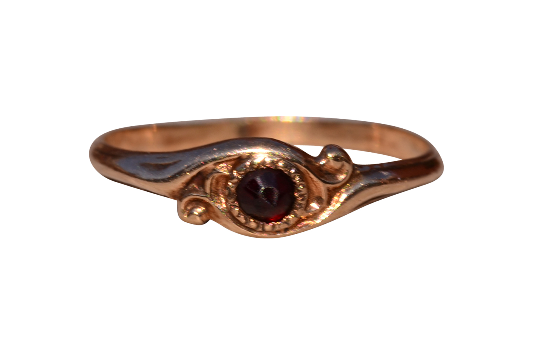 SOLD - The Prentice Place: Antique Rose Gold Bohemian Garnet Ring