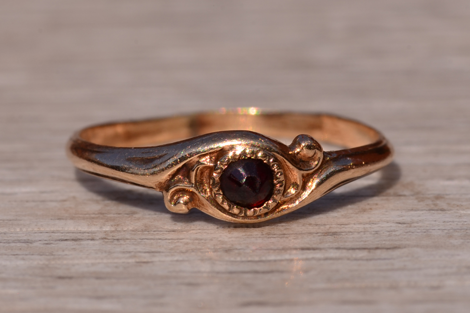 SOLD - The Prentice Place: Antique Rose Gold Bohemian Garnet Ring - Image 7