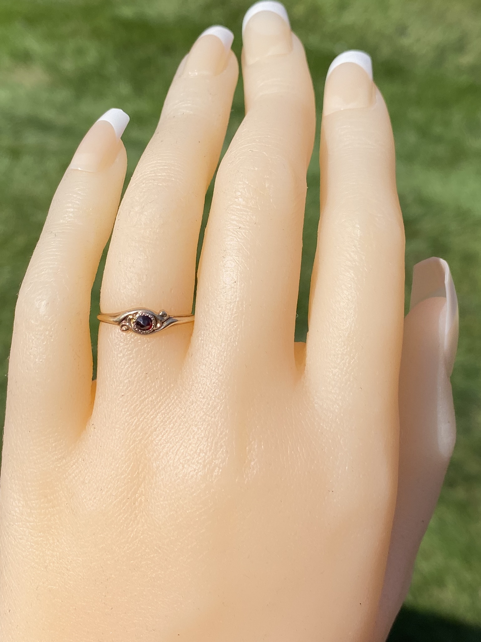 SOLD - The Prentice Place: Antique Rose Gold Bohemian Garnet Ring - Image 8