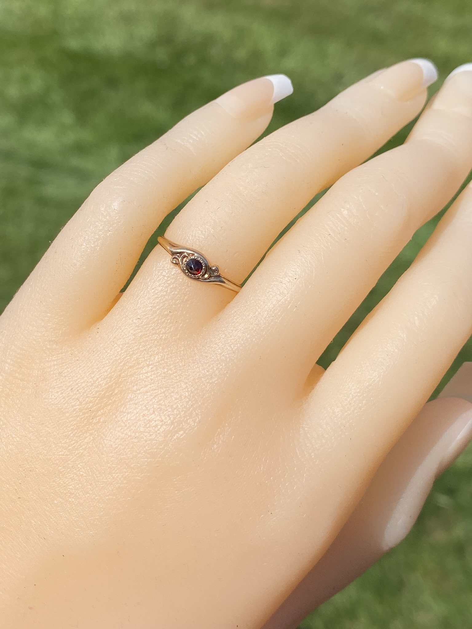 SOLD - The Prentice Place: Antique Rose Gold Bohemian Garnet Ring - Image 9