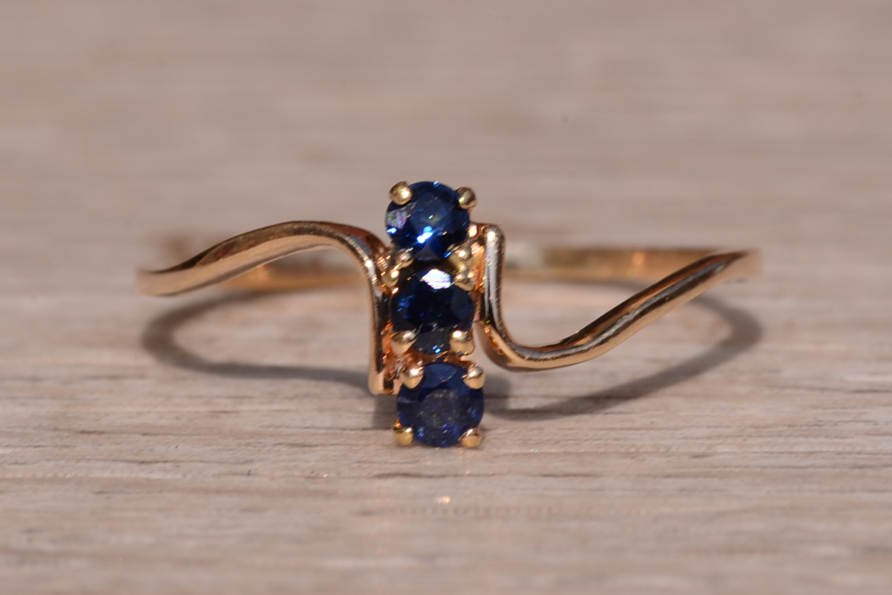 SOLD - The Benson Drive: Petite Sapphire Ring in Yellow Gold - Image 2