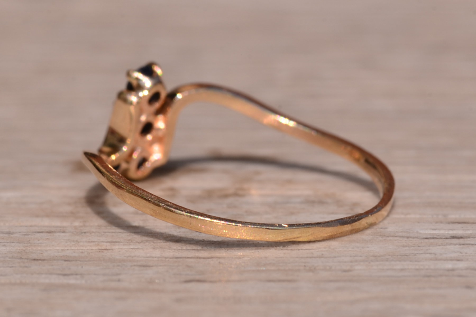 SOLD - The Benson Drive: Petite Sapphire Ring in Yellow Gold - Image 4