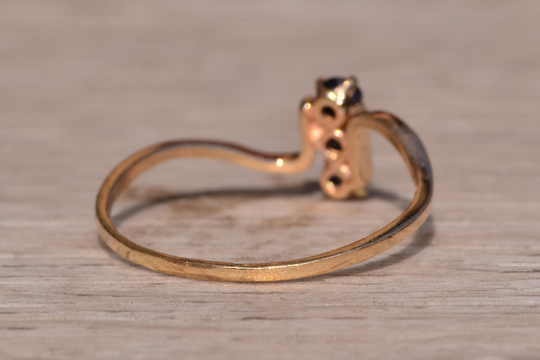 SOLD - The Benson Drive: Petite Sapphire Ring in Yellow Gold - Image 5