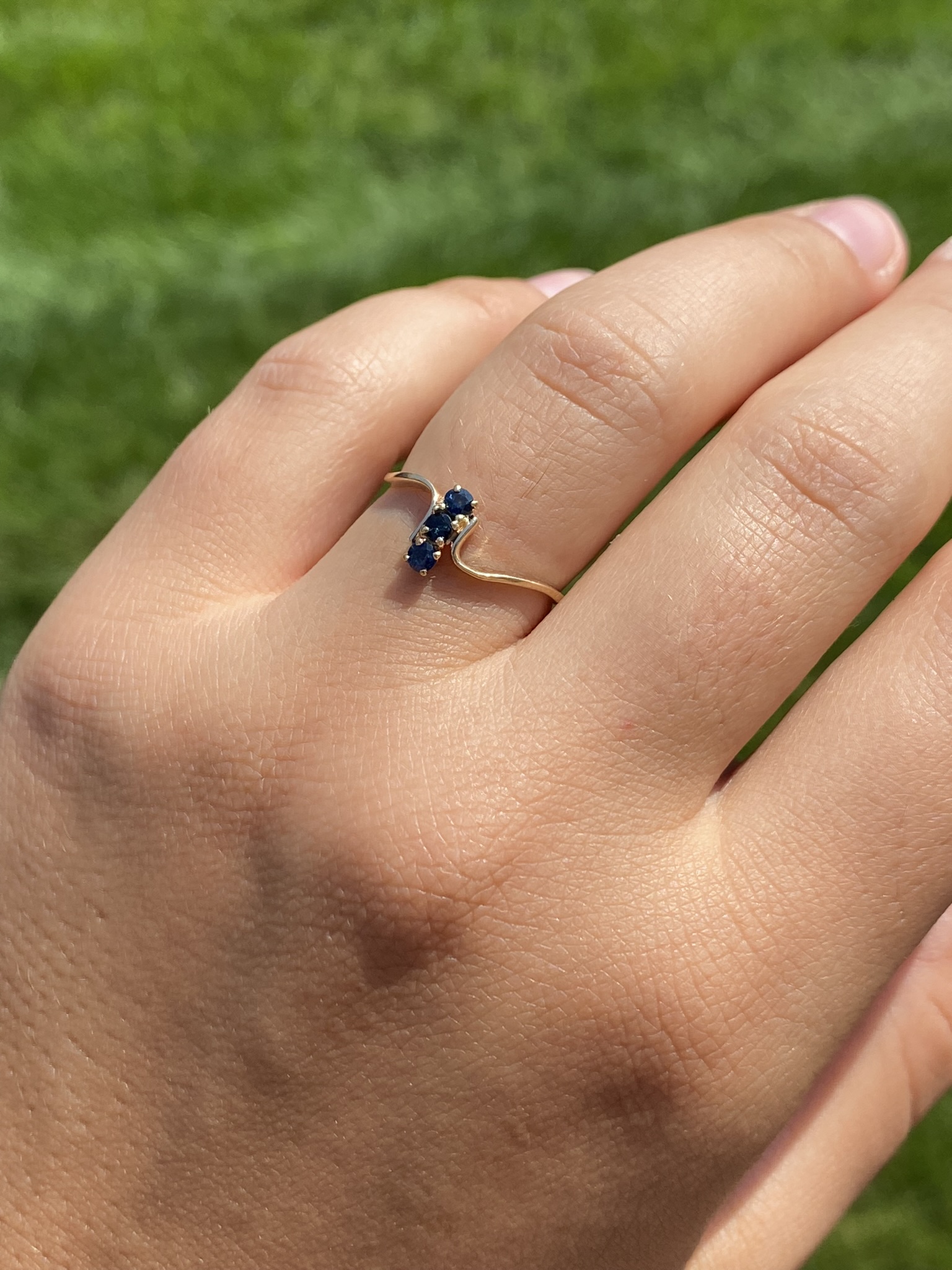 SOLD - The Benson Drive: Petite Sapphire Ring in Yellow Gold - Image 9