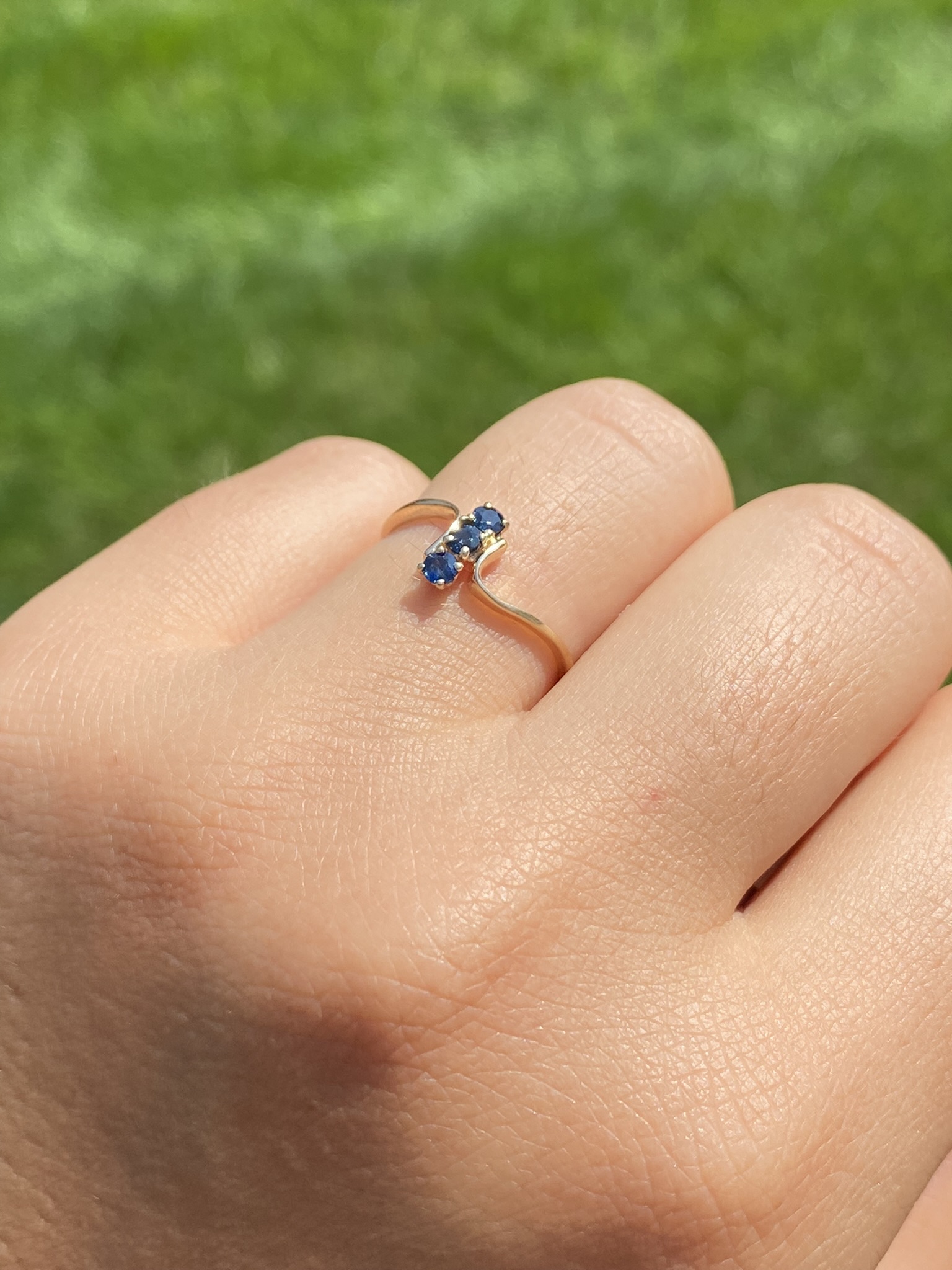 SOLD - The Benson Drive: Petite Sapphire Ring in Yellow Gold - Image 10
