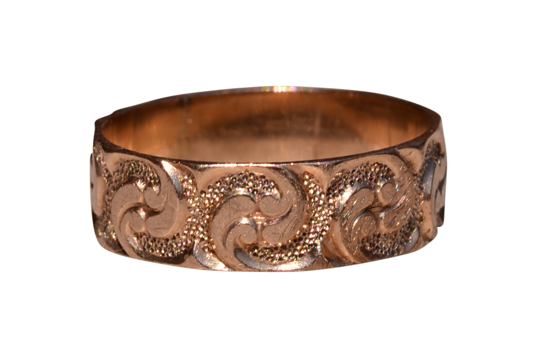SOLD - The Revere Road: Georgian Era Band in Rose Gold with Hand Engraving