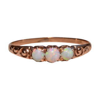 SOLD - The Otis Road: Victorian Ring set with Australian Opal in Rose Gold