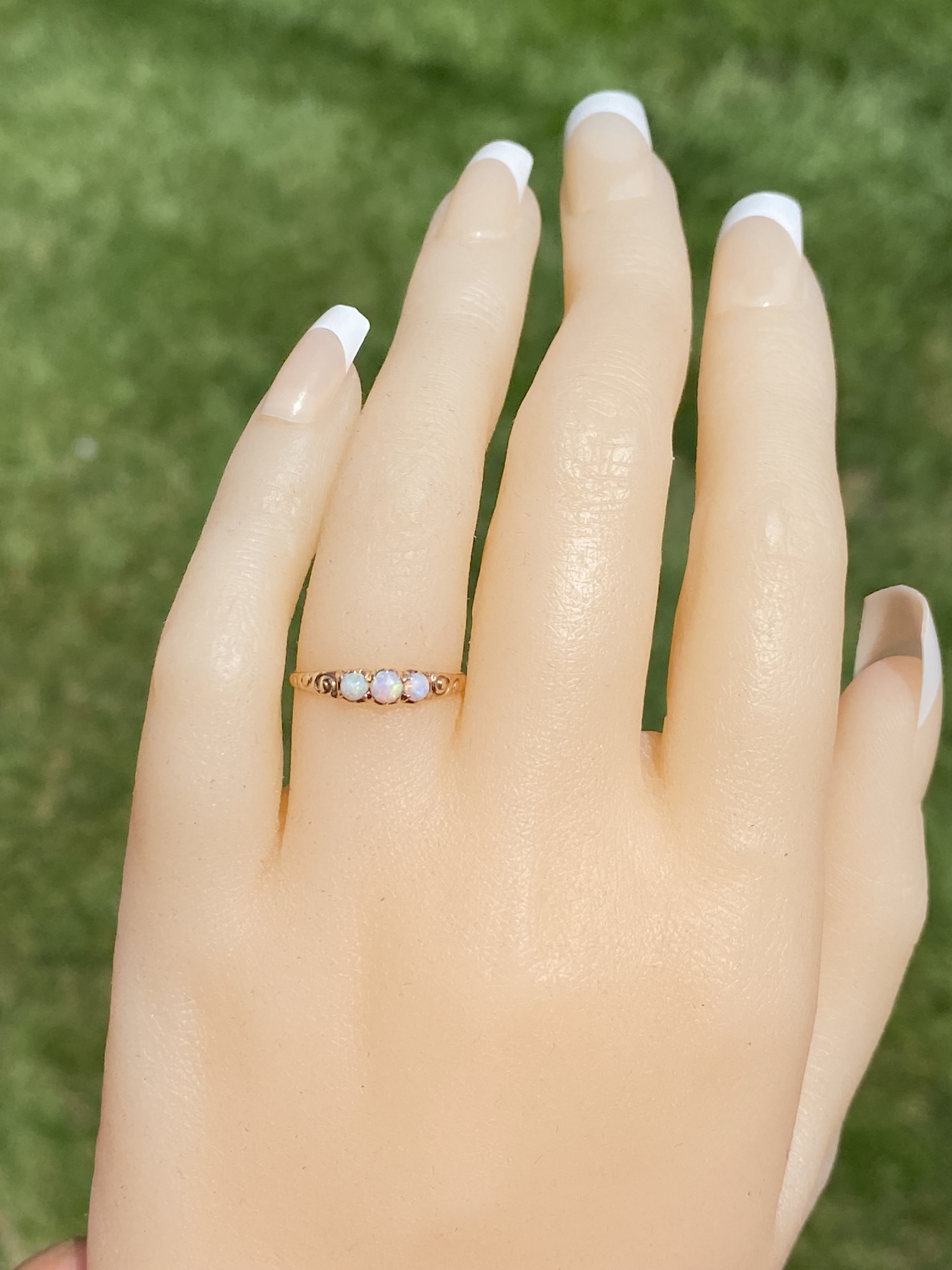 SOLD - The Otis Road: Victorian Ring set with Australian Opal in Rose Gold - Image 8