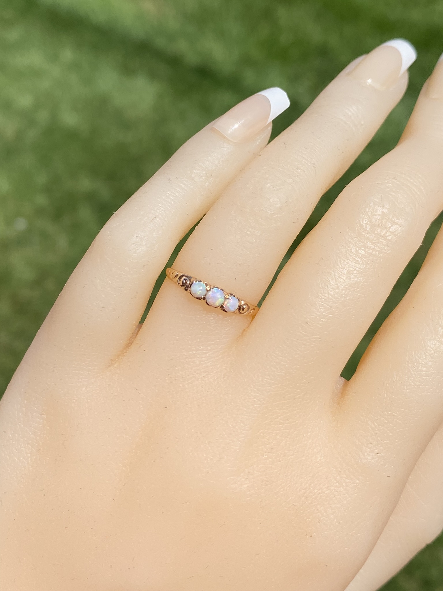 SOLD - The Otis Road: Victorian Ring set with Australian Opal in Rose Gold - Image 9