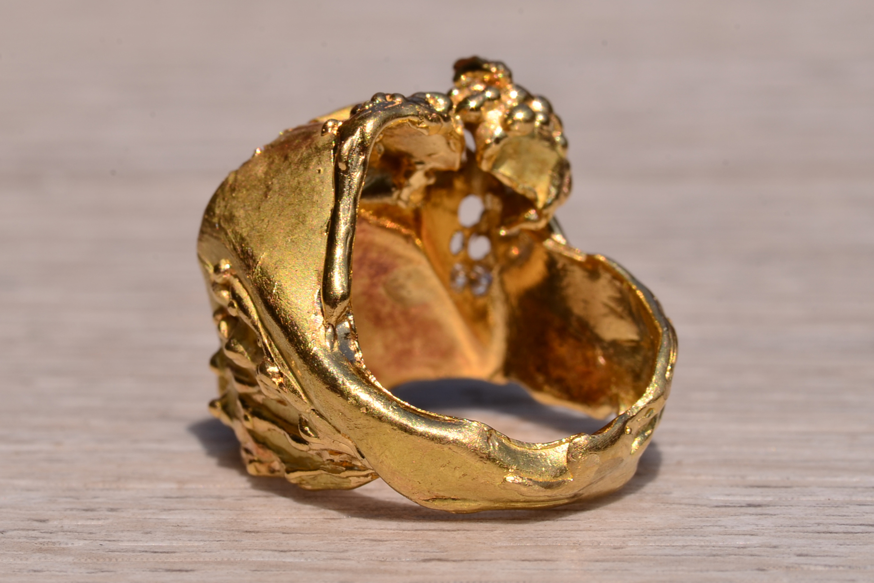SOLD - The Brutalist: Brutalist Jadeite and Diamond Ring - Image 4