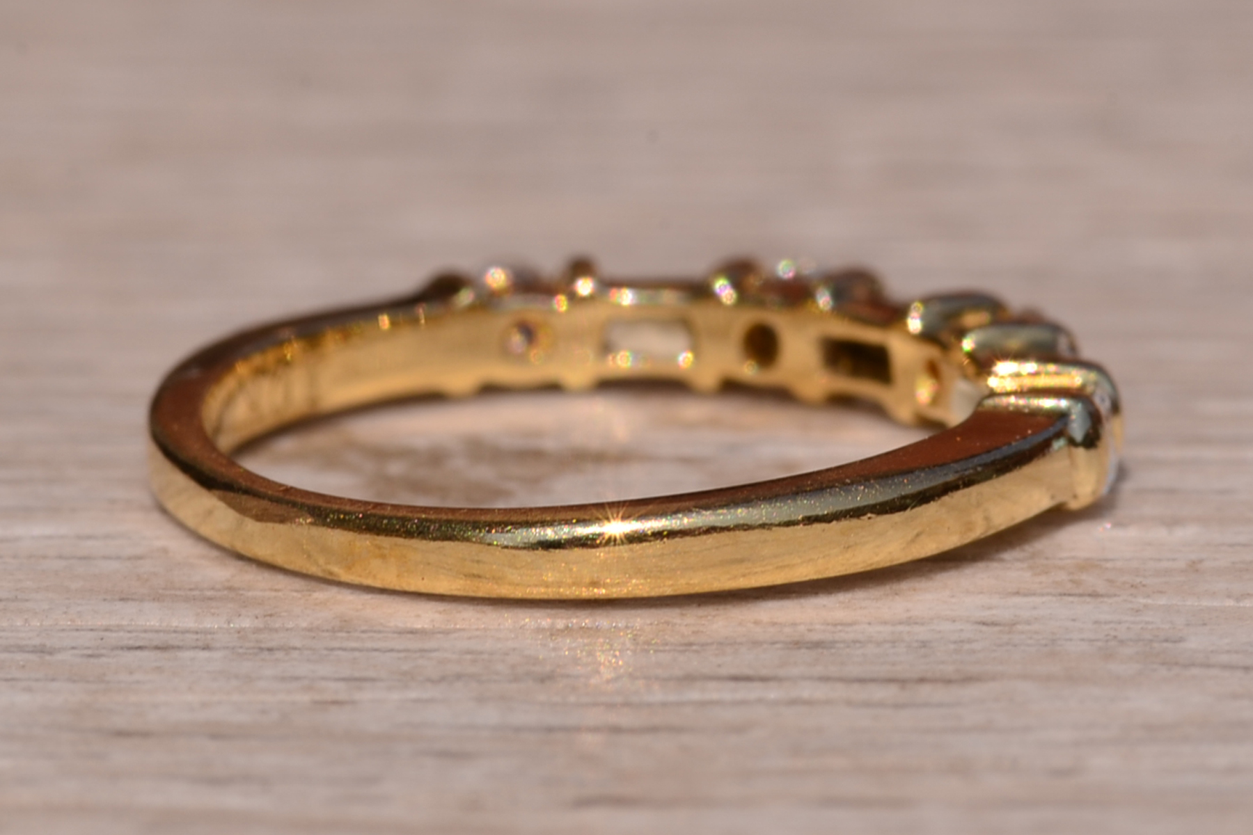 SOLD: The Rehan Ave: Straight Baguette and Round Natural Diamond Band In Yellow Gold - Image 5