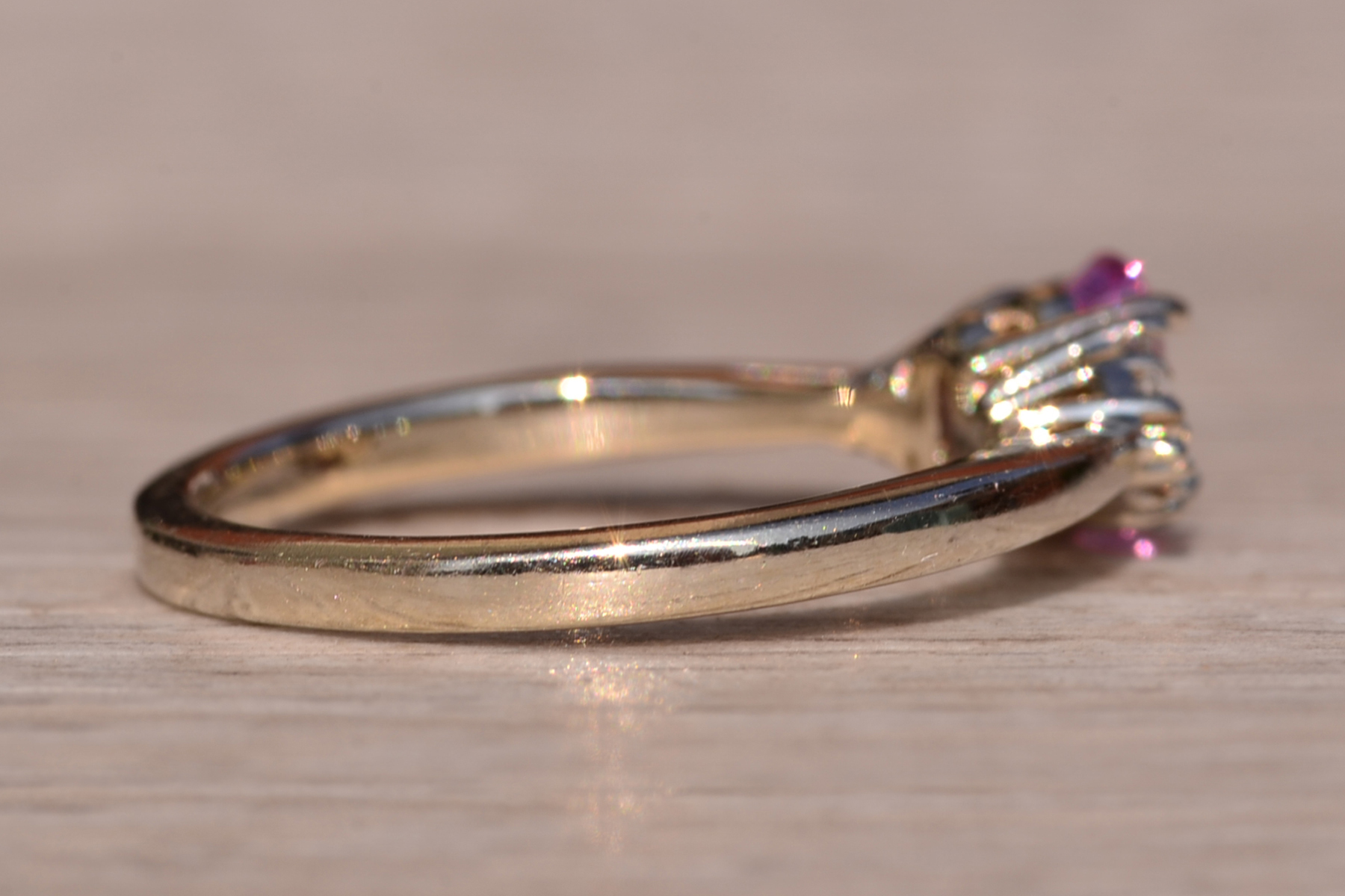 SOLD - The Parker Rock: Pink Sapphire and Diamond Ring in White Gold - Image 5