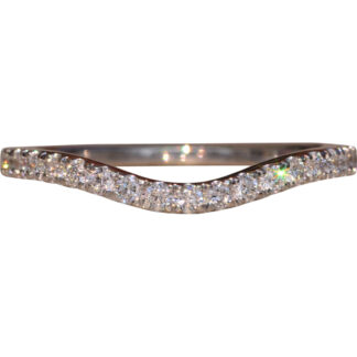 The Hickory Road: Disney Signed Curved White Gold Band set with Natural Diamonds