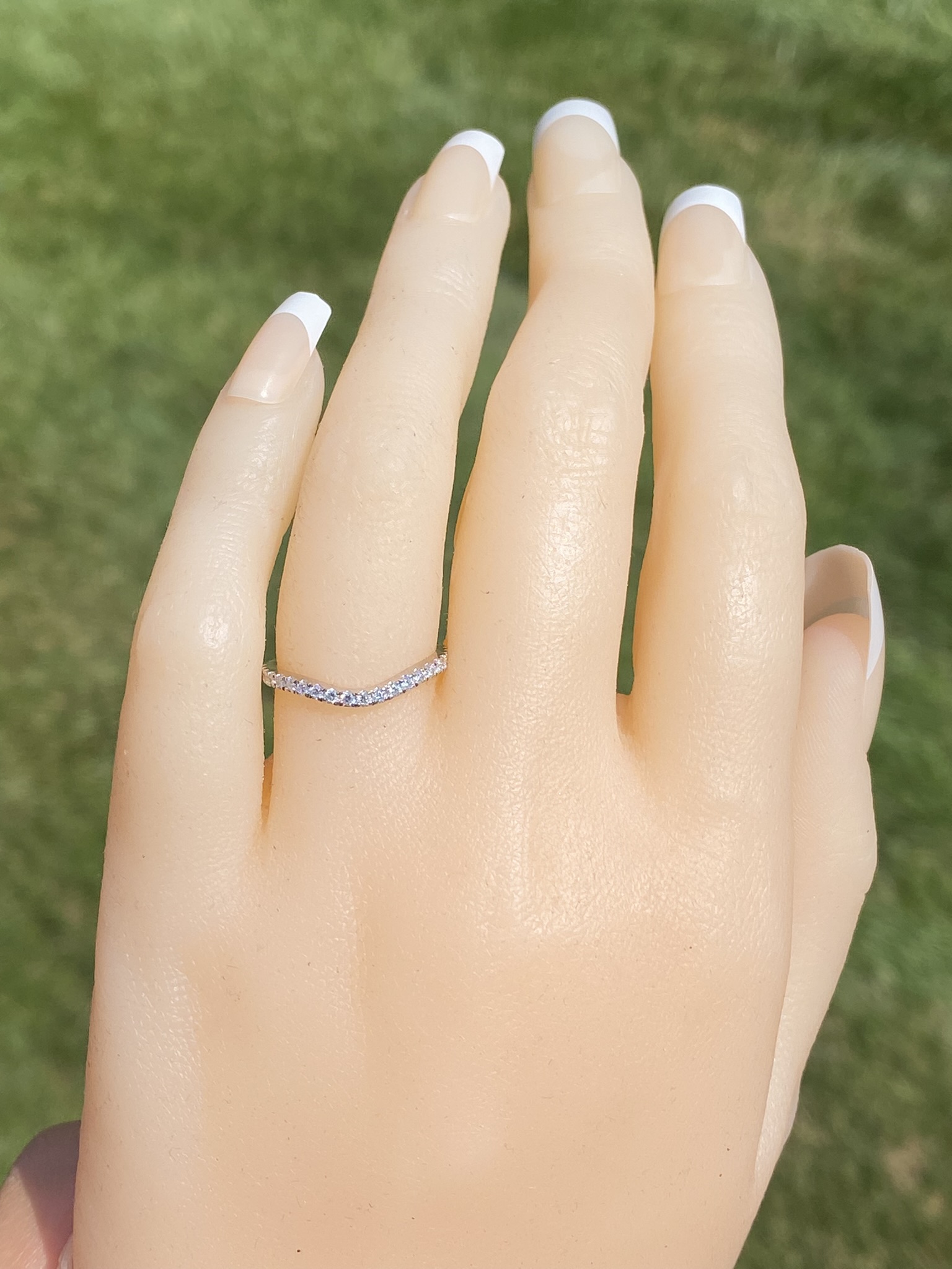 The Hickory Road: Disney Signed Curved White Gold Band set with Natural Diamonds - Image 9