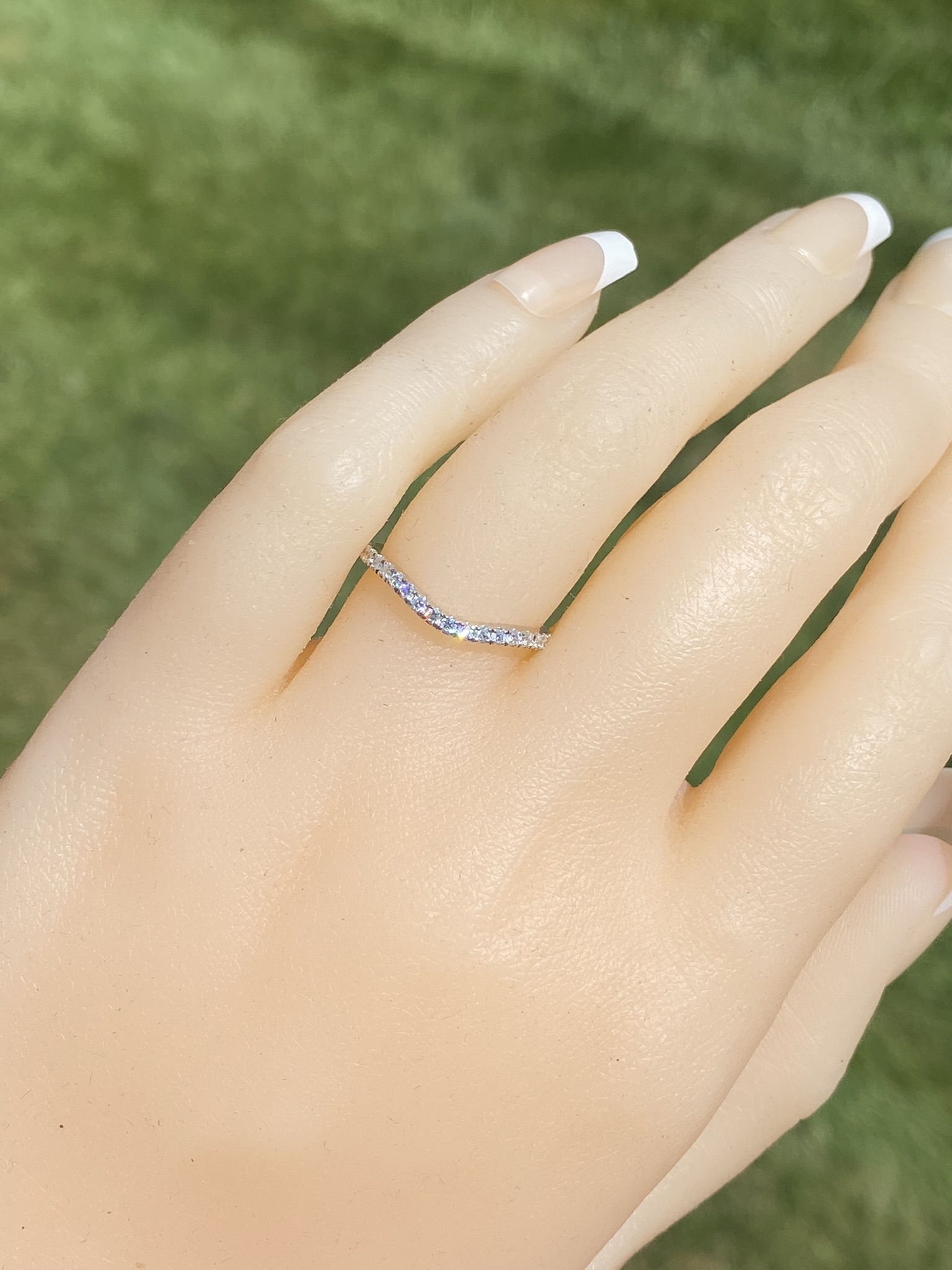 The Hickory Road: Disney Signed Curved White Gold Band set with Natural Diamonds - Image 10