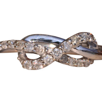 The Grove Road:  White Gold Natural Diamond Love Knot Ring