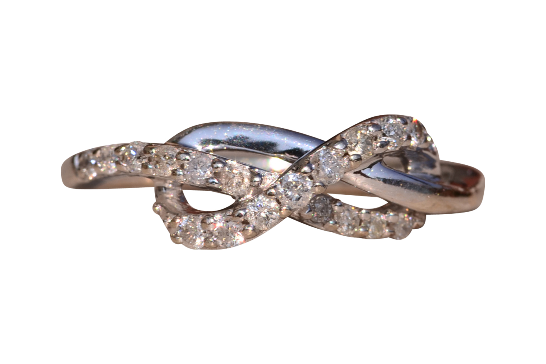 The Grove Road: White Gold Natural Diamond Love Knot Ring