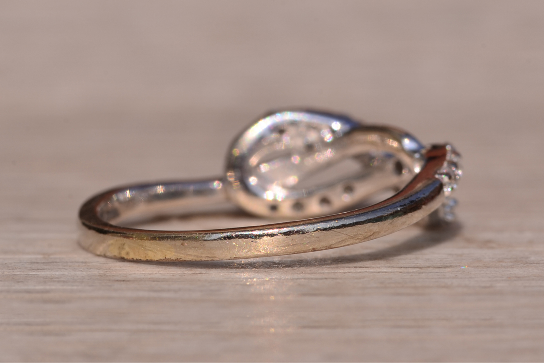 The Grove Road: White Gold Natural Diamond Love Knot Ring - Image 5