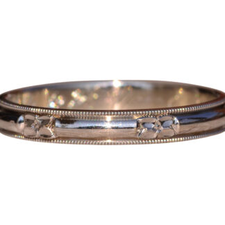 SOLD - The McCann Lane: Antique White Gold Wedding Band Circa 1930