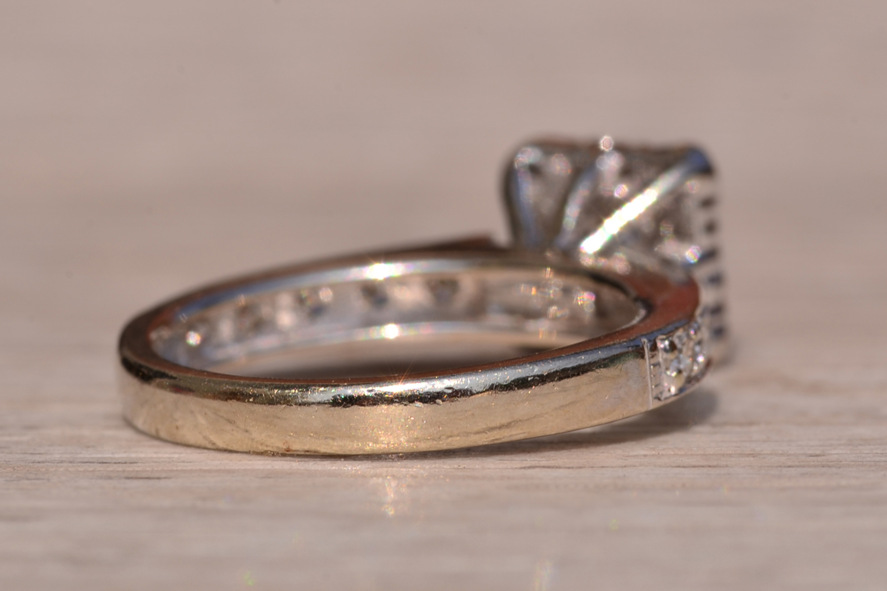 SOLD - The Little Bay Road: Princess Cut Engagement Ring with Natural Diamonds - Image 5