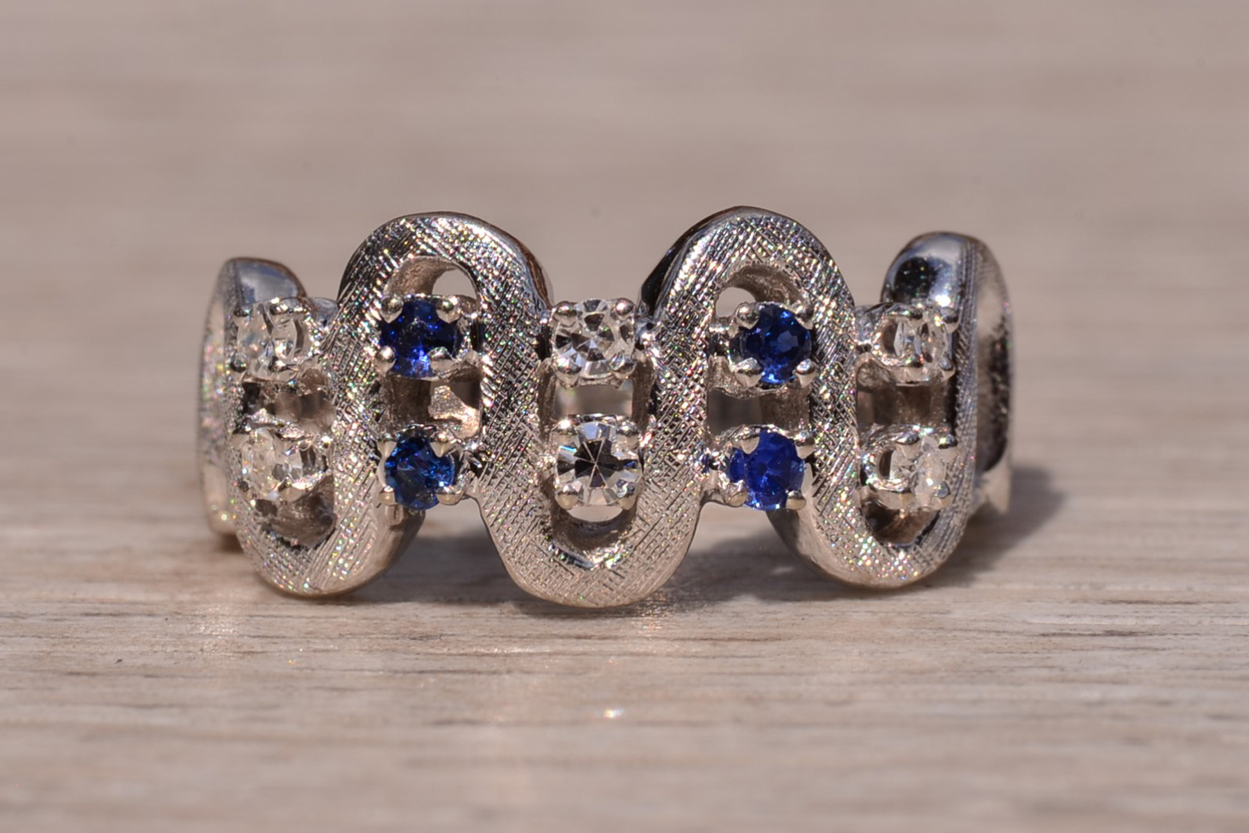 The Hamersley: Ladies Signed Joy Forever 14K White Gold Ring set with Sapphires - Image 7