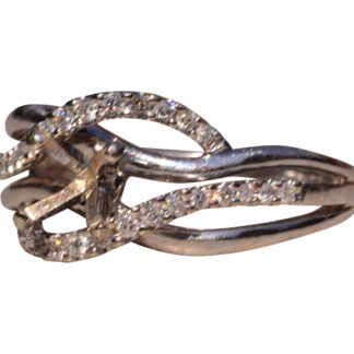 Ladies 14K White Gold Double Bypass Semi-Mount