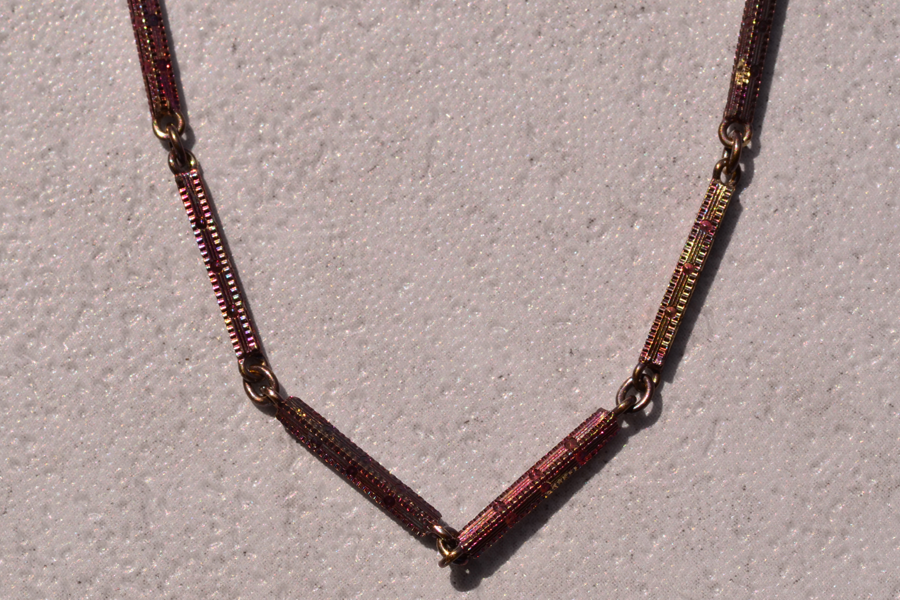 The 84th Street: Antique Art Deco Era Purple Toned Yellow Gold Bracelet - Image 2
