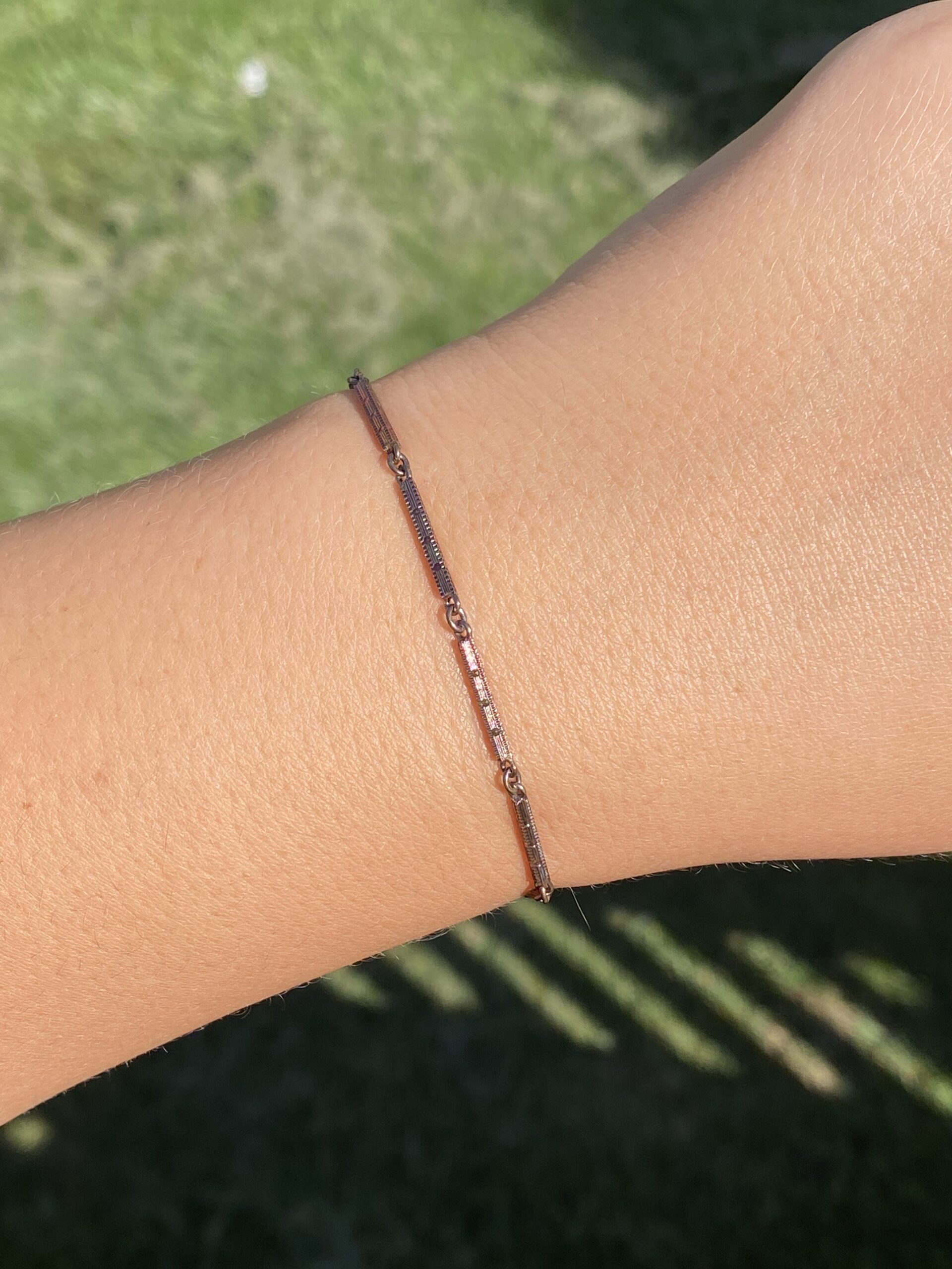 The 84th Street: Antique Art Deco Era Purple Toned Yellow Gold Bracelet - Image 4