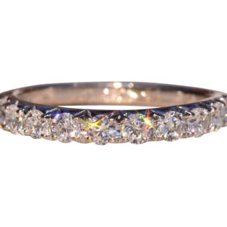 The 9th Street: French Set Natural Diamond Band in White Gold