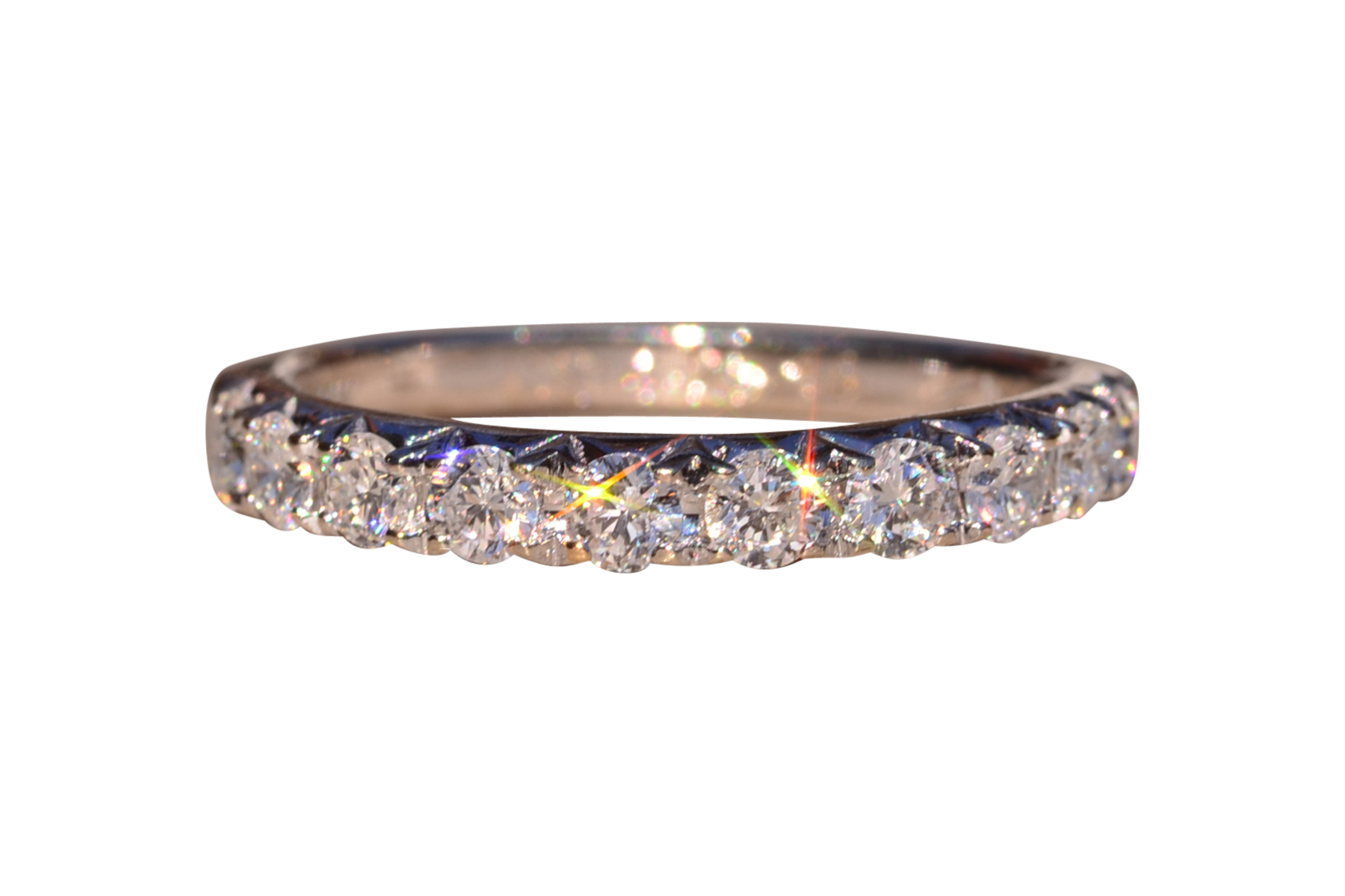 The 9th Street: French Set Natural Diamond Band in White Gold