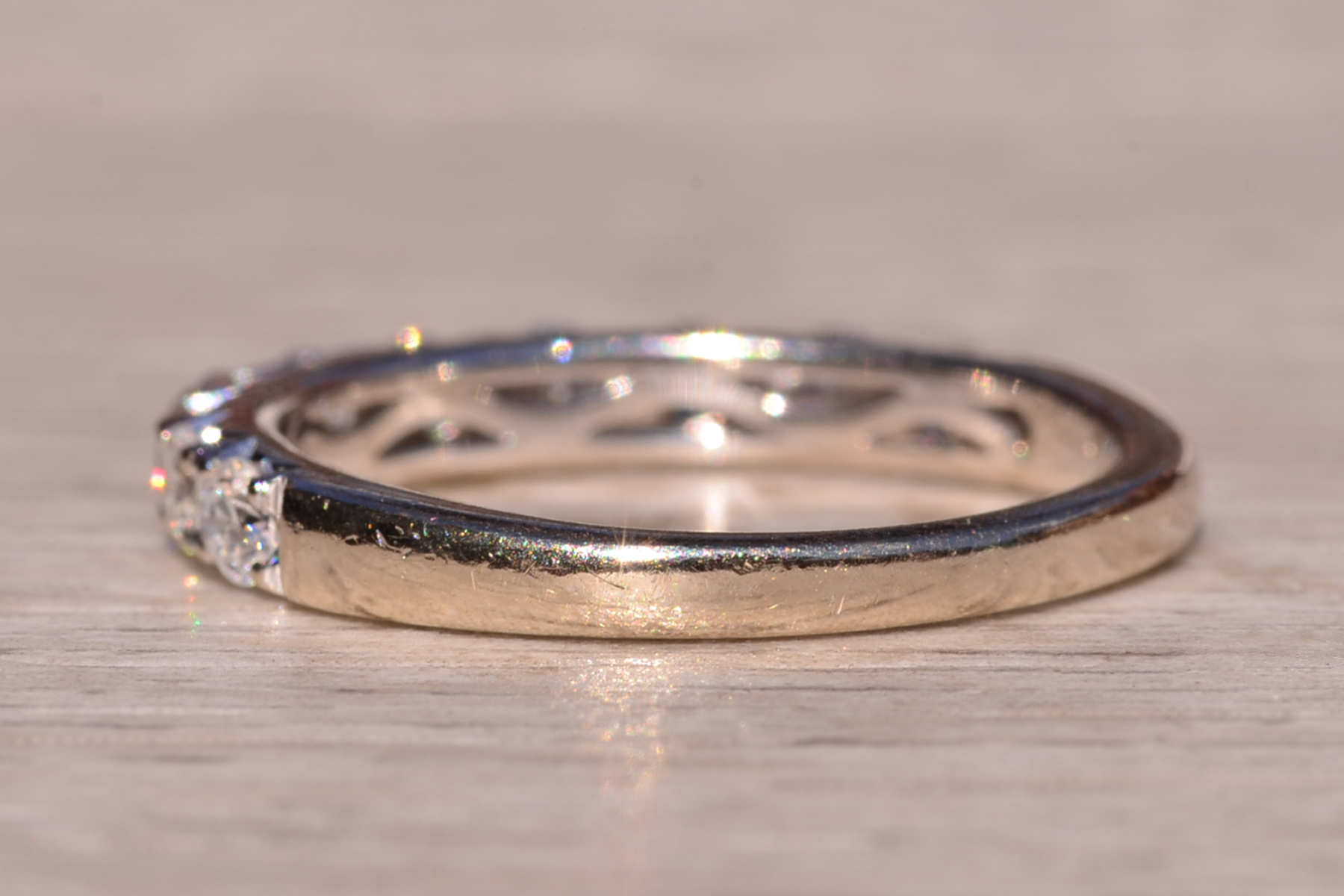 The 9th Street: French Set Natural Diamond Band in White Gold - Image 3