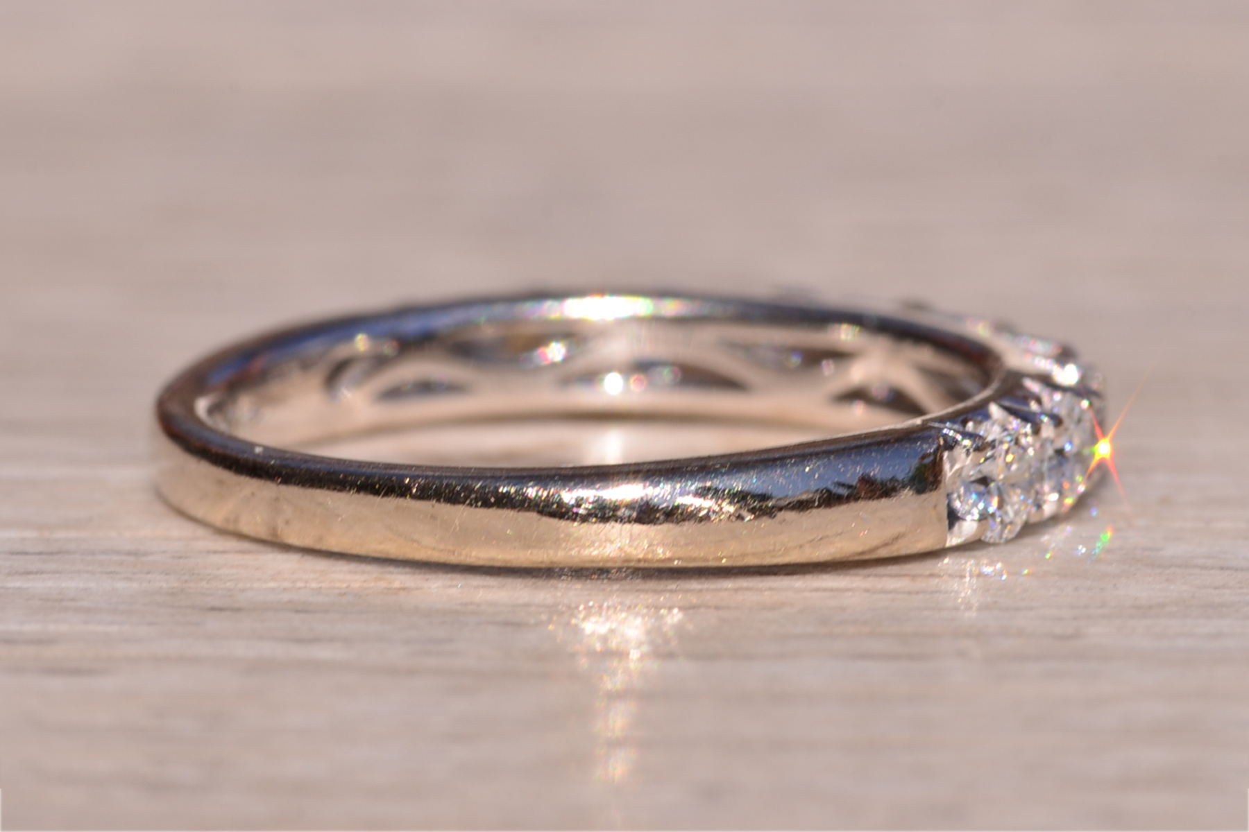 The 9th Street: French Set Natural Diamond Band in White Gold - Image 4