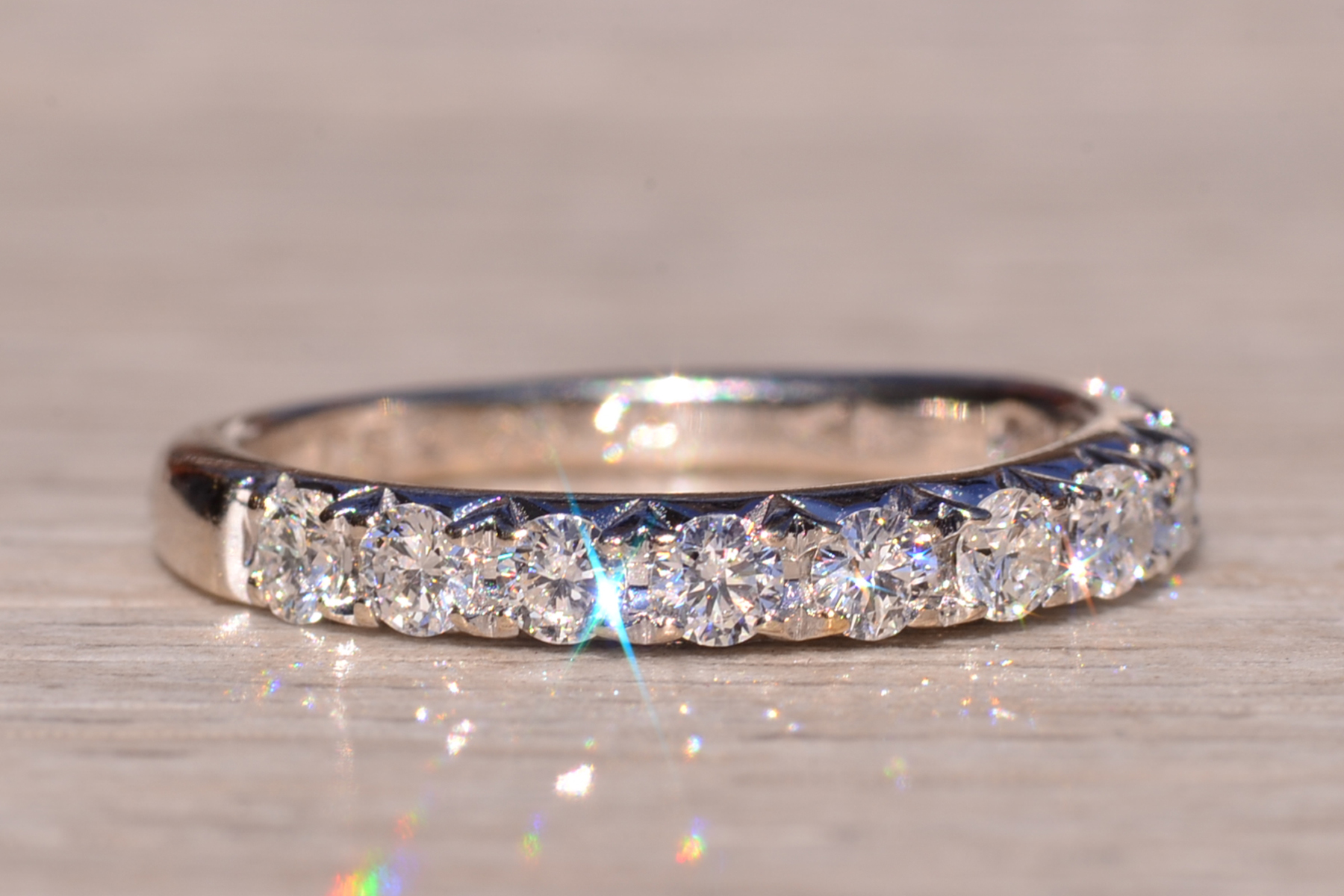 The 9th Street: French Set Natural Diamond Band in White Gold - Image 5