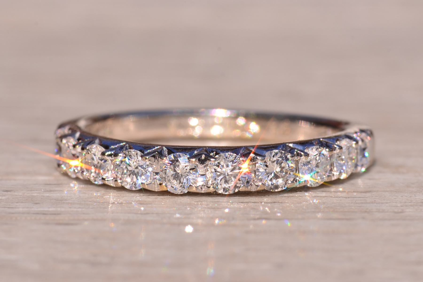 The 9th Street: French Set Natural Diamond Band in White Gold - Image 6