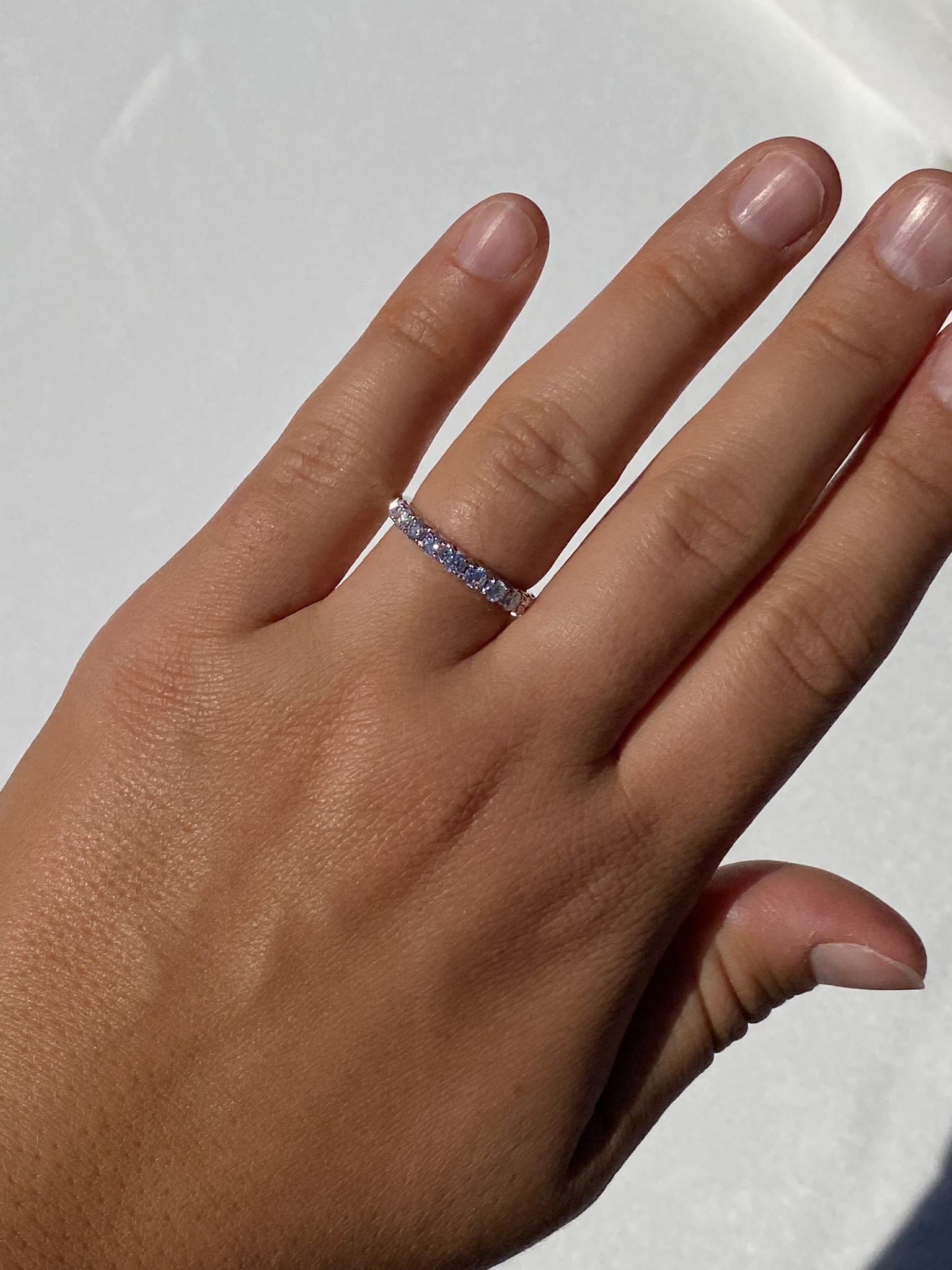 The 9th Street: French Set Natural Diamond Band in White Gold - Image 8