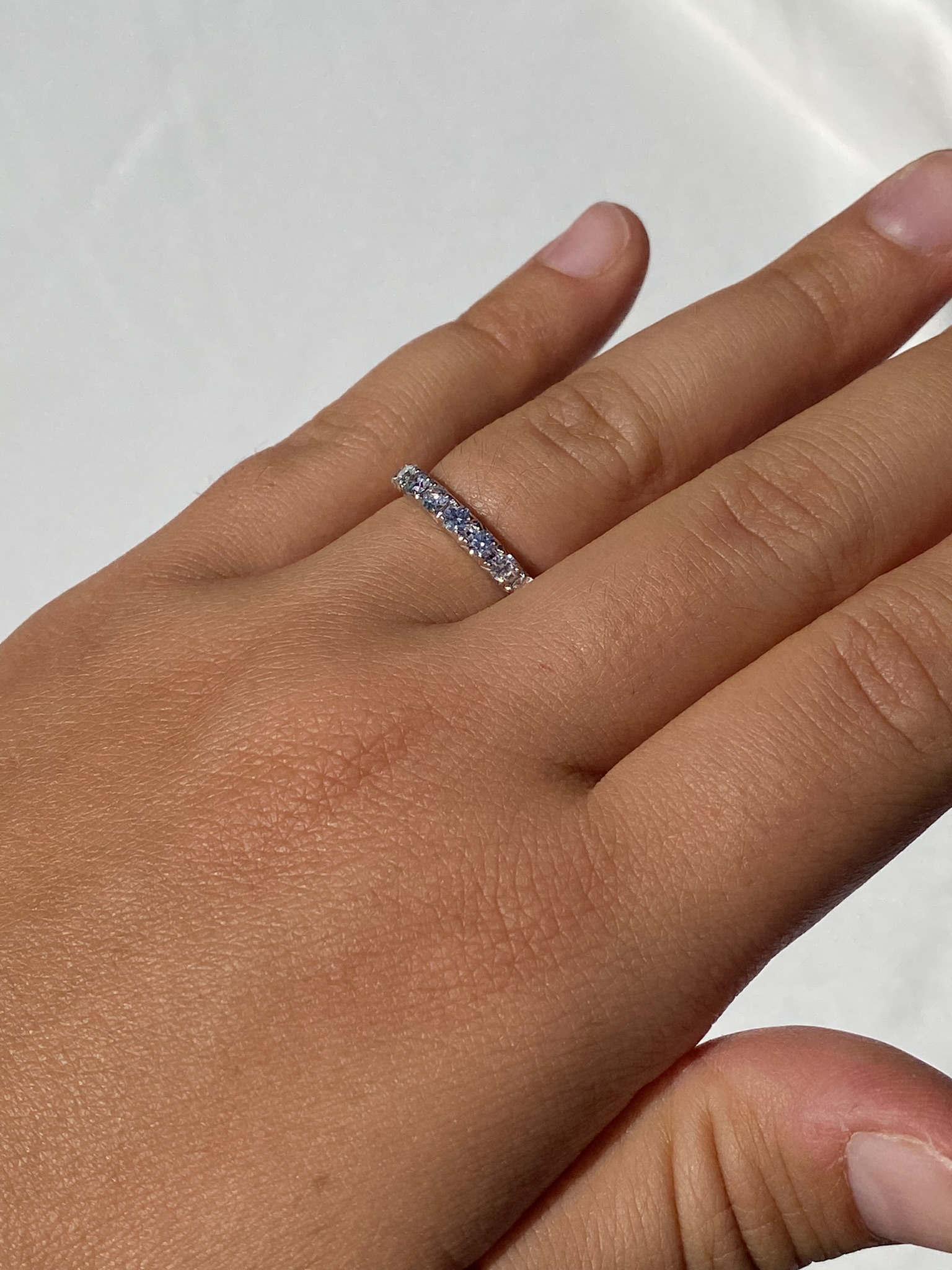 The 9th Street: French Set Natural Diamond Band in White Gold - Image 9