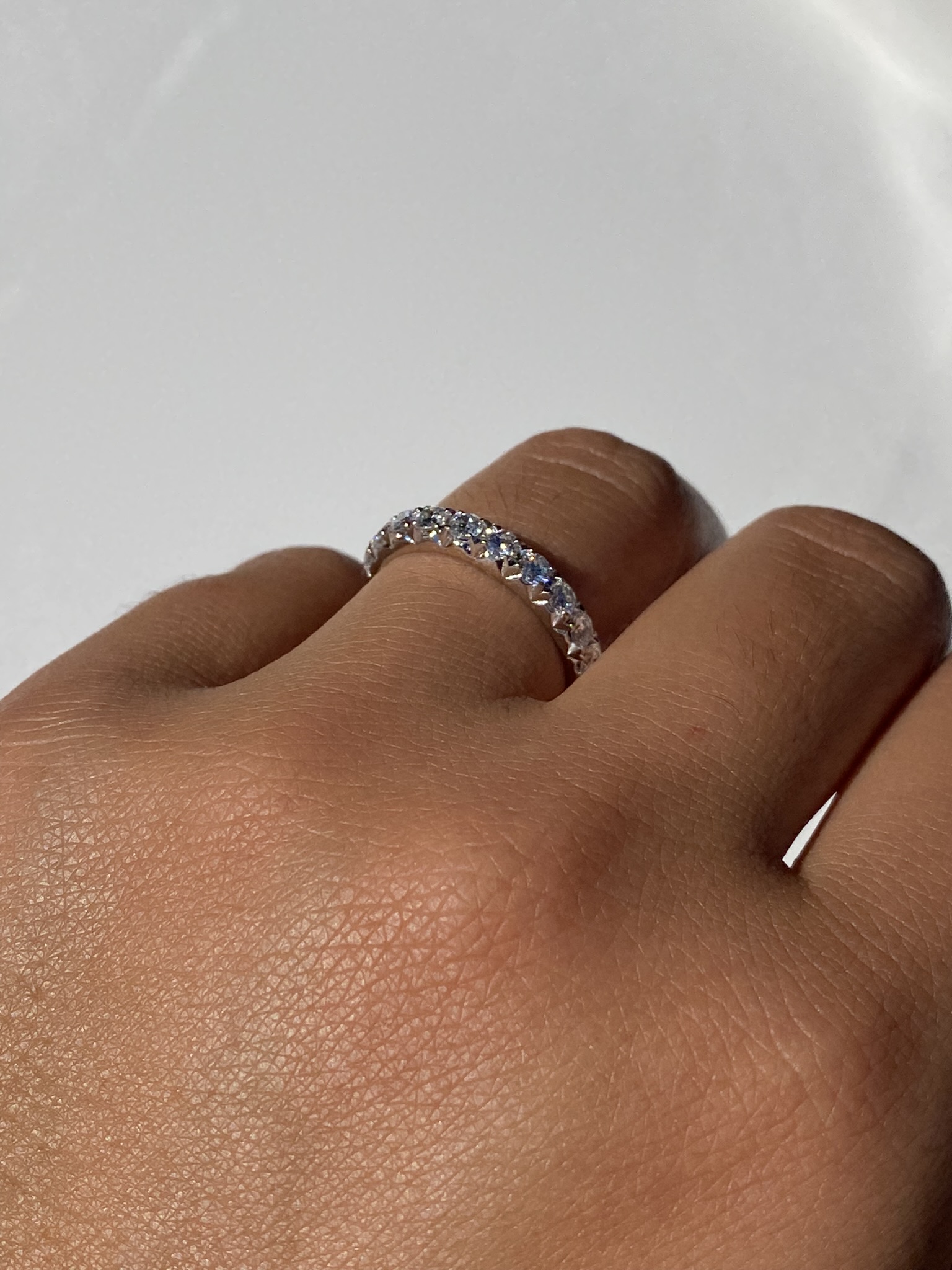 The 9th Street: French Set Natural Diamond Band in White Gold - Image 10