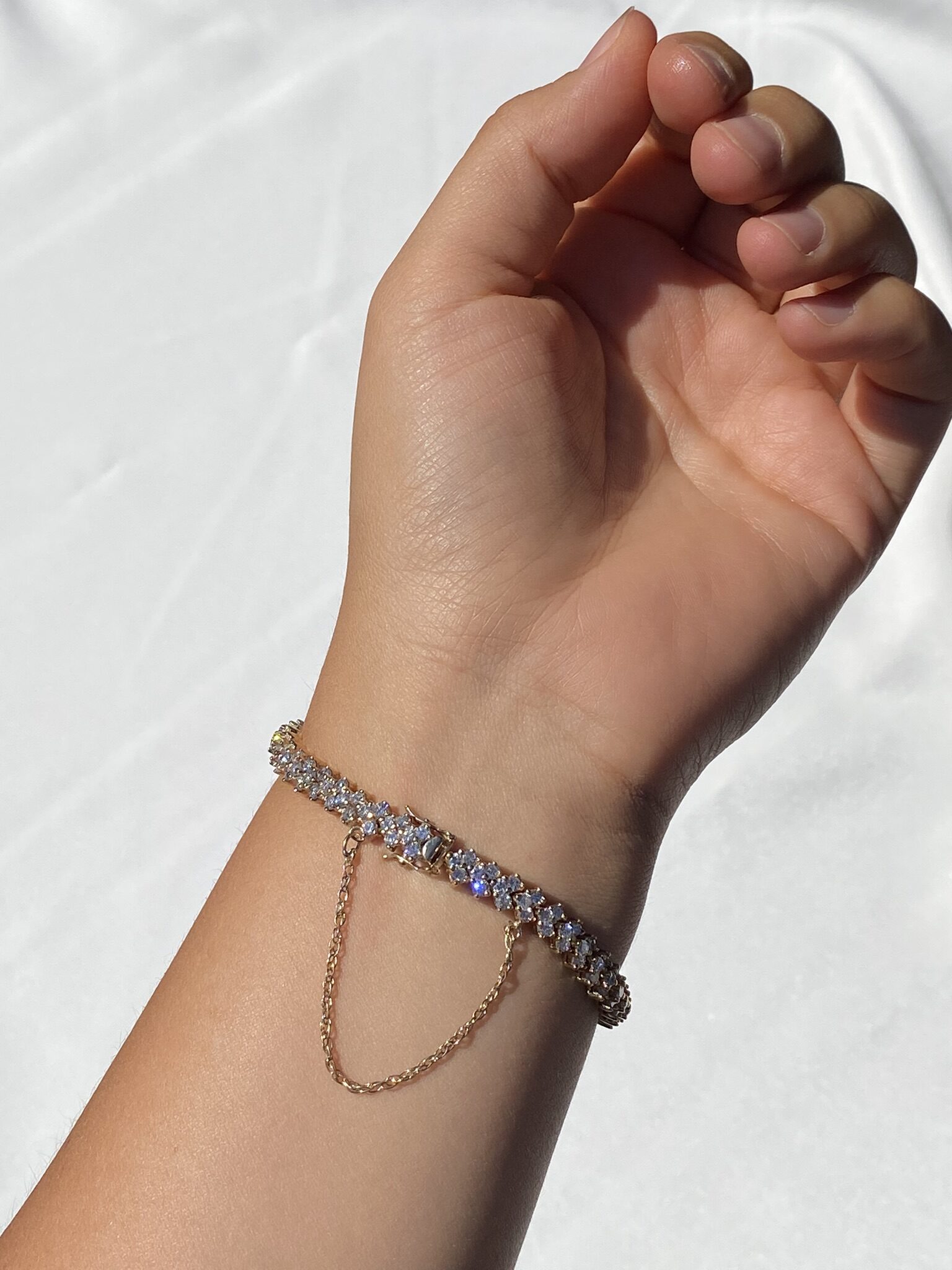 The 15th Street: Triple Row Natural Diamond Bracelet in Yellow Gold - Image 8