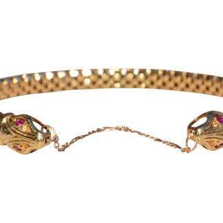 SOLD - The 2nd Street:  Serpent Bangle Bracelet with Ruby Eyes in Yellow Gold