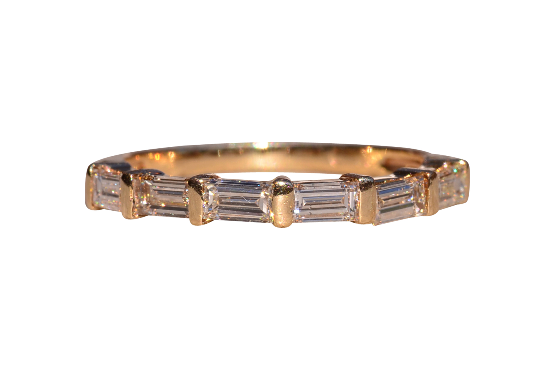 The 75th Street: East to West Set Baguette Diamond Band in Yellow Gold