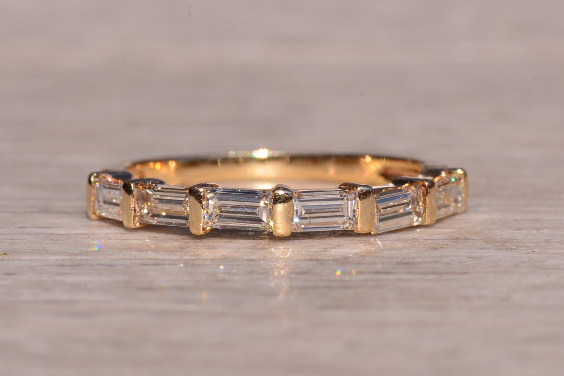 The 75th Street: East to West Set Baguette Diamond Band in Yellow Gold - Image 2